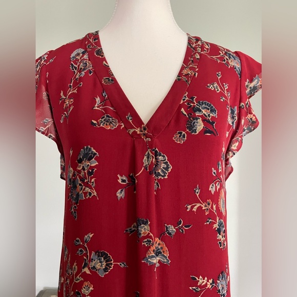 Joie Almarie B Silk Floral Dress Tandoori Red Size Small - Picture 7 of 13